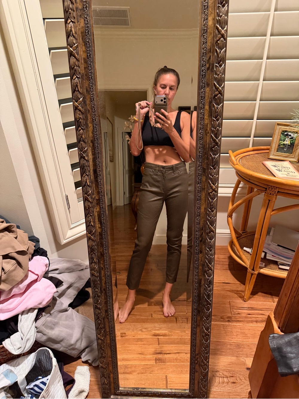 rag & bone Olive Green High-Rise Ankle Pants
